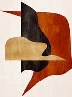 Organic geometric abstract art - earthy tones