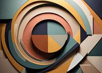 3D Geometric Abstract Art with circles