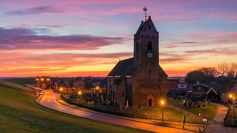 Sunrise at the Mariachurch in Wierum by Henk Meijer Photography