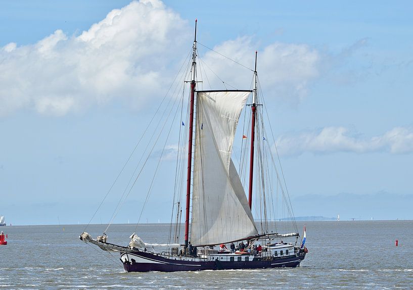 Het bruine vloot schip Vliegende Draek van Piet Kooistra