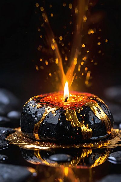 Lueur de feu sur la pierre mouillée par Art & Soul Creations