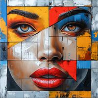 Modernes abstraktes Frauenporträt.