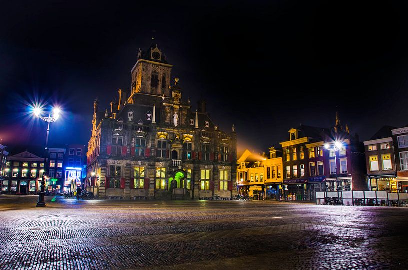 Delft Rathaus bei Nacht von RB-Photography