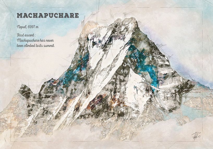 Machapuchare, Népal par Theodor Decker