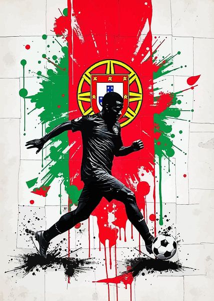 Silhouette de l'ombre d'un joueur de football portugais par MIROKKU