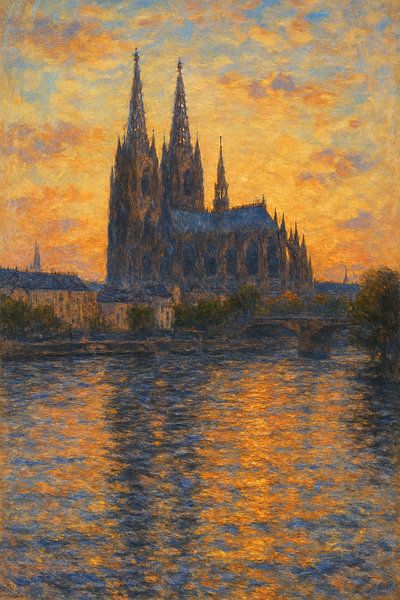 Sonnenuntergang am Kölner Dom - Der Fluss des Feuers und des Glaubens von Travel Shop