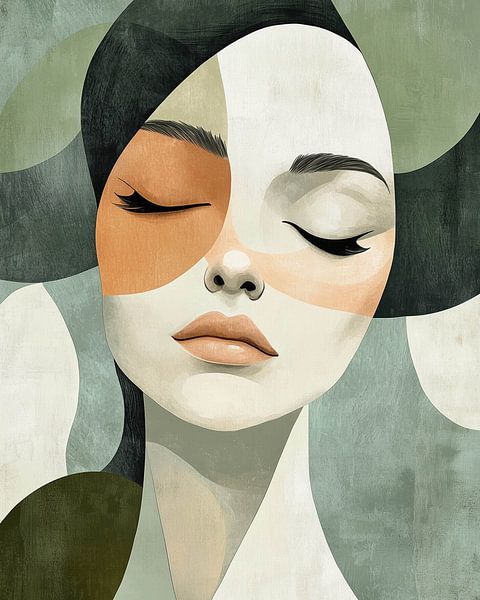 Verträumte feminine Schönheit in geometrischen Formen von Color Square