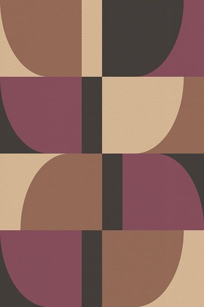 Formes abstraites modernes en violet, blanc, noir et marron par Art minimaliste abstrait