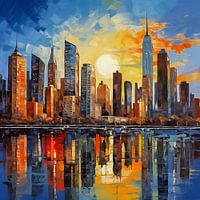 coucher de soleil à New York