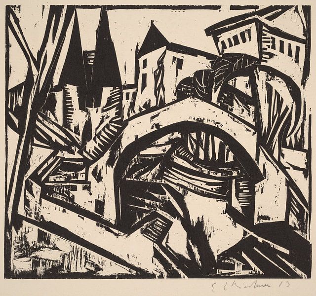 Ernst Ludwig Kirchner, Flussufer bei Elisabeth (Berlin), 1912-1913 von Atelier Liesjes