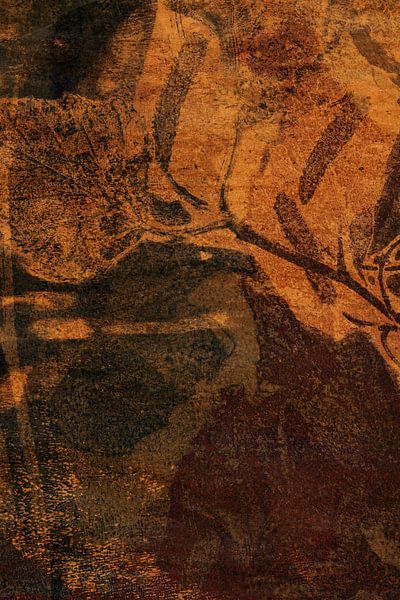 Abstract botanisch in aardetinten van Dina Dankers