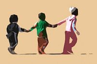 Spelende kinderen in kleur