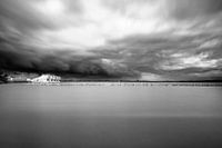 Holländische Landschaft in Schwarz / Weiß, Huizen, Gooimeer