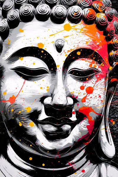 Visage de Bouddha en couleurs par Art & Soul Creations