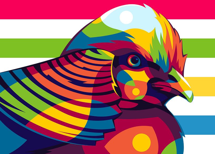 Golden Pheasant Bird in Pop Art Style by Lintang Wicaksono