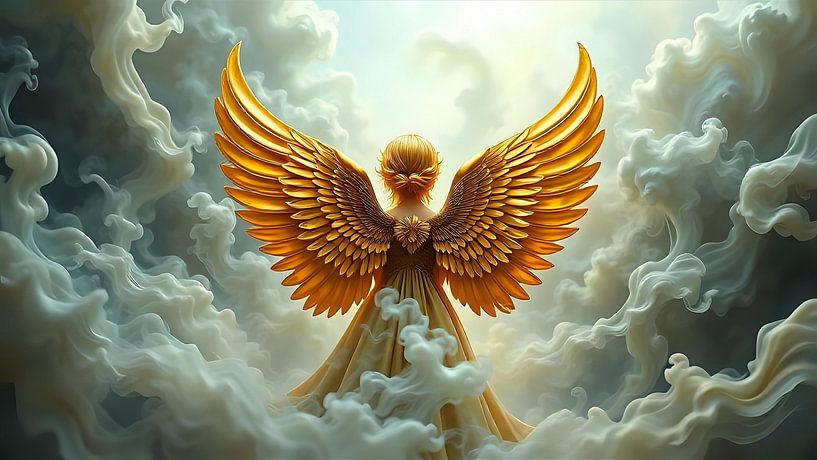 Engel zwischen den Wolken und Rauch von Jean Pierre