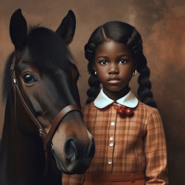 Kunstporträt: &quot;Ich und mein Pferd&quot; von Carla Van Iersel