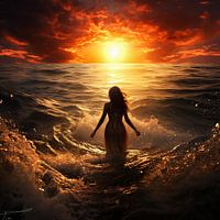 "Sea View at Sunset" Woman's Walk