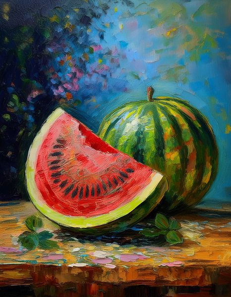 watermelon still life by Evelien Prins