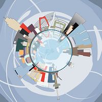 Panorama sphérique  horizon urbain de Rotterdam