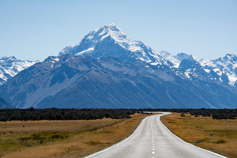 The road to Mount Cook by Ton de Koning