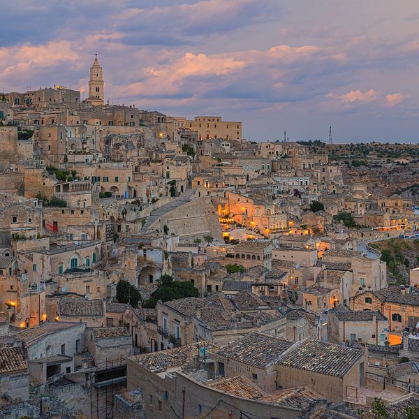 Sunset over illuminated Matera by Henk Meijer Photography