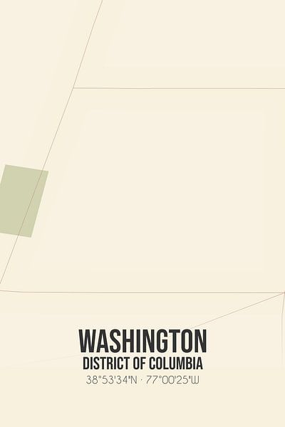 Alte Karte von Washington (District of Columbia), USA. von Ortsdrucke