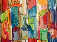 Wasserfall, die bunten Flächen fallen gleichsam herab