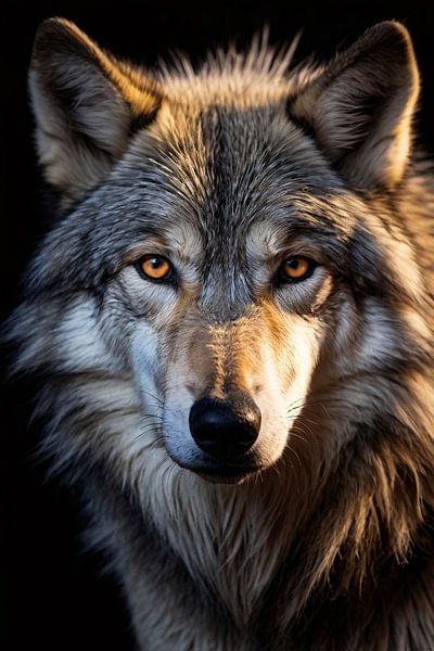 Schöne Nahaufnahme eines Wolfes von Art & Soul Creations