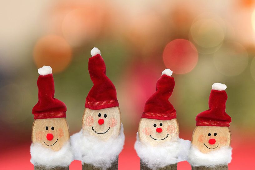 vier lustige Weihnachtszwerge aus Holz von SusaZoom