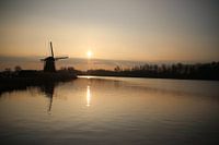 Sonnenuntergang über dem Fluss Rotte