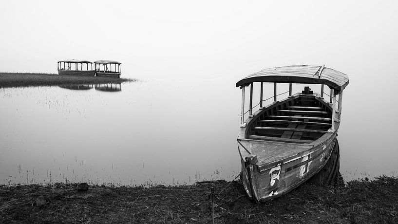 Abandoned boats on the lake by Anges van der Logt