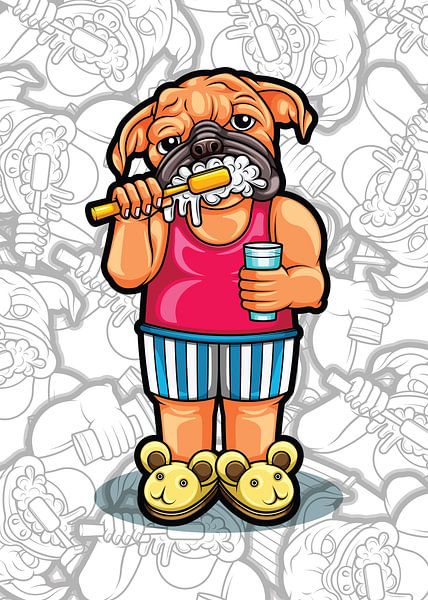 Brush Dog by Doms Art