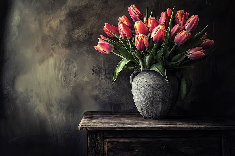 Elégance rurale avec des tulipes aux tons pastel par Mel Digital Art