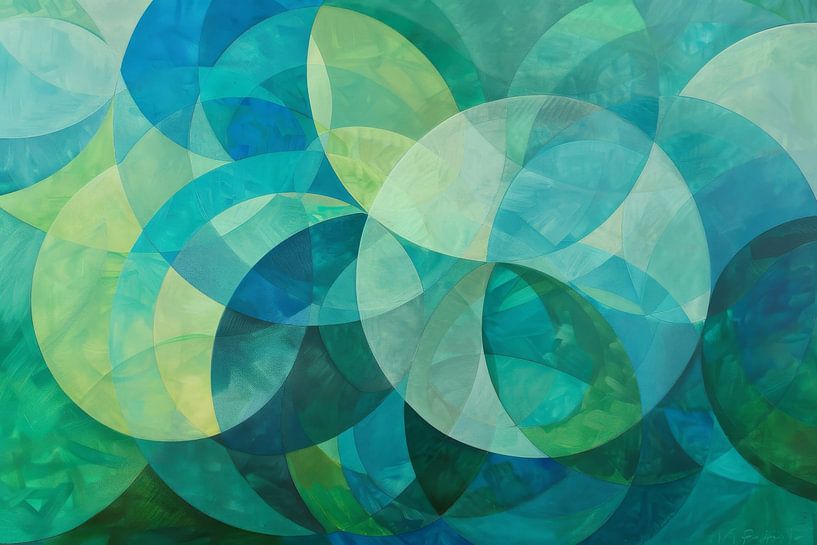 Abstracte kunst blauw van Poster Art Shop