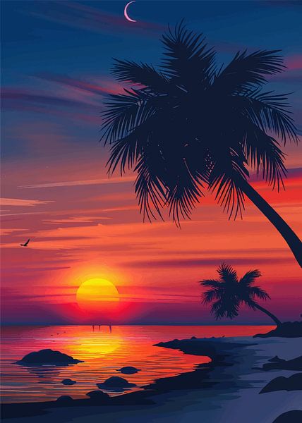 Blick auf den Sonnenuntergang von Lae