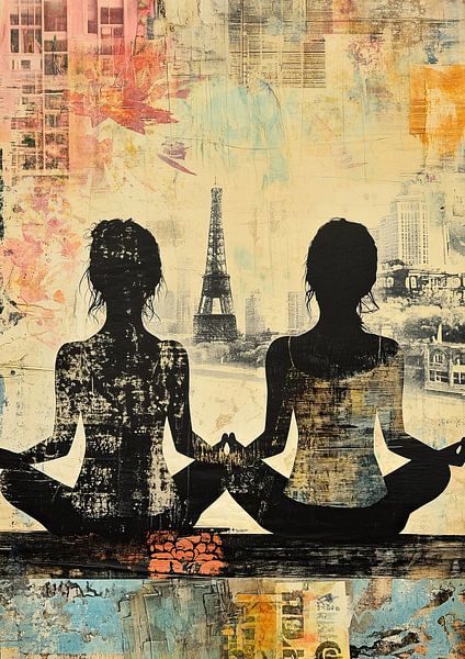 Lotus-Pose mit Aussicht von Blickfänger Gemälde