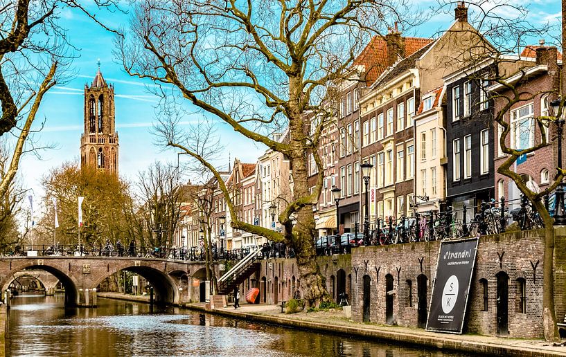 Oudegracht mit Dom-Turm von Hans Verhulst