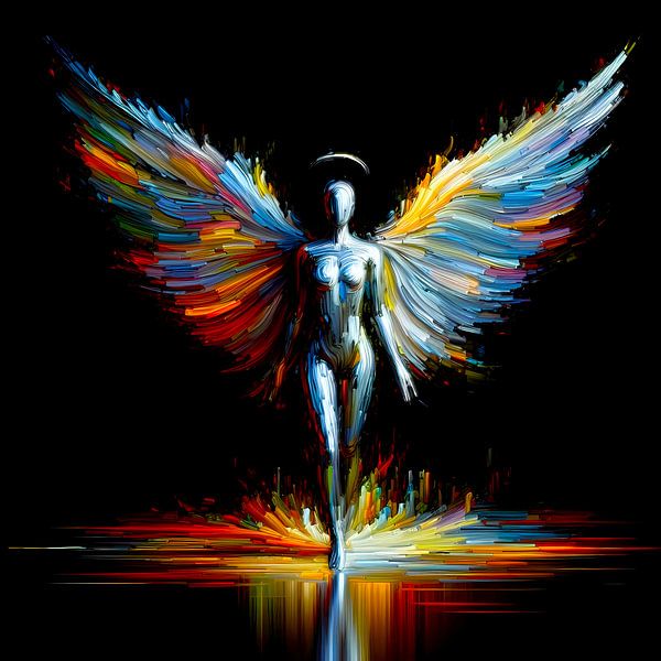 Forme féminine rayonnante d'un ange en couleurs par A.D. Digital ART
