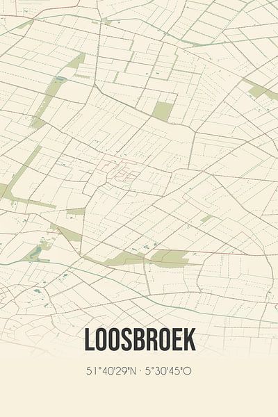 Vintage map of Loosbroek (North Brabant) by Prints of Place