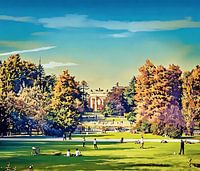 Sunny Day in the Sempione Park Milan Italy