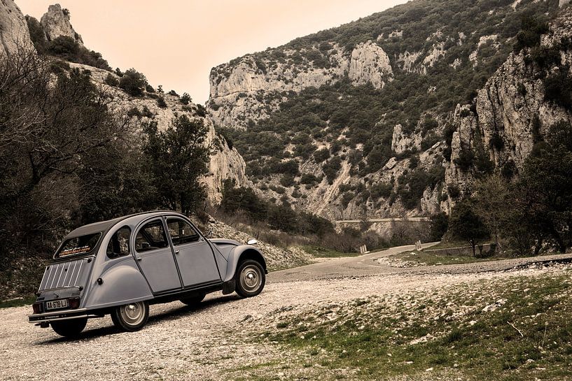 Cruising with a 2CV in Provence France. Wonderful winding roads with beautiful views. This is only f by Martijn Bravenboer
