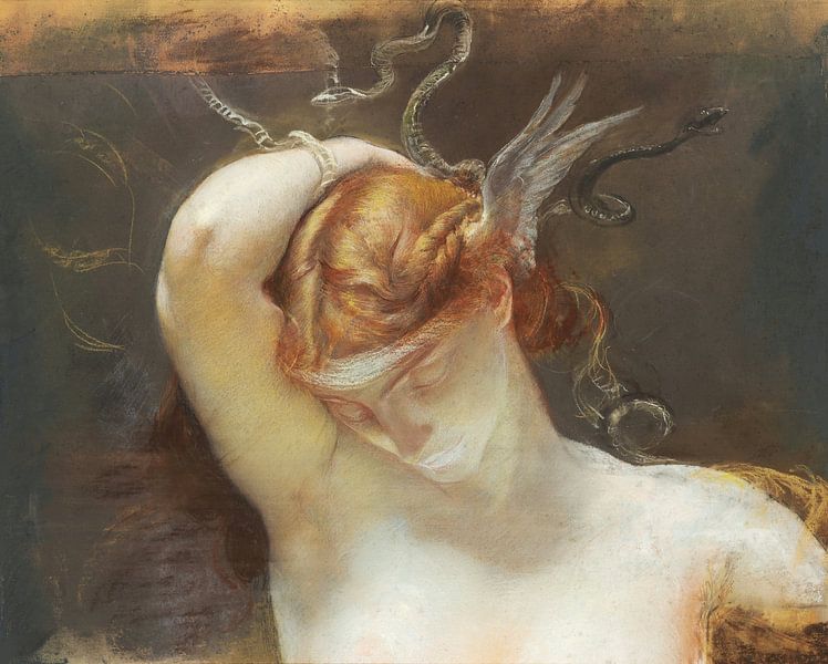 Studie für Gorgone und Helden, Giulio Aristide Sartorio von Meisterhafte Meister