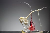 Broken Glass of milk and wine