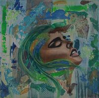 colorful ocean portrait woman