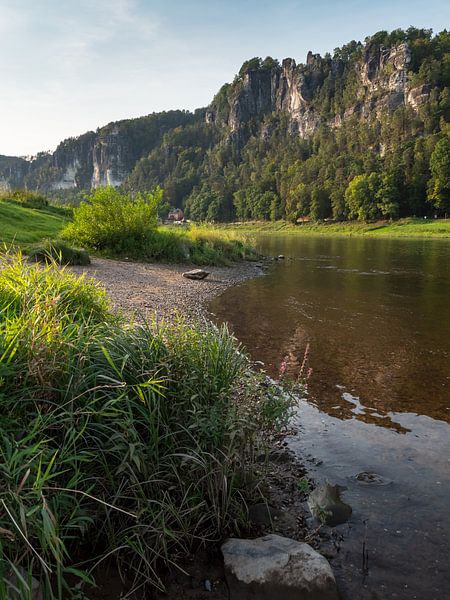 Oberrathen ferry station, Saxon Switzerland - Weiße Brüche and Elbe river by Pixelwerk