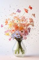 Vase en explosion de fleurs