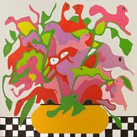 Fleurs, fantaisie, abstrait, coloré, (WADM2)