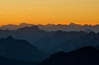 Coucher de soleil dans les montagnes slovènes