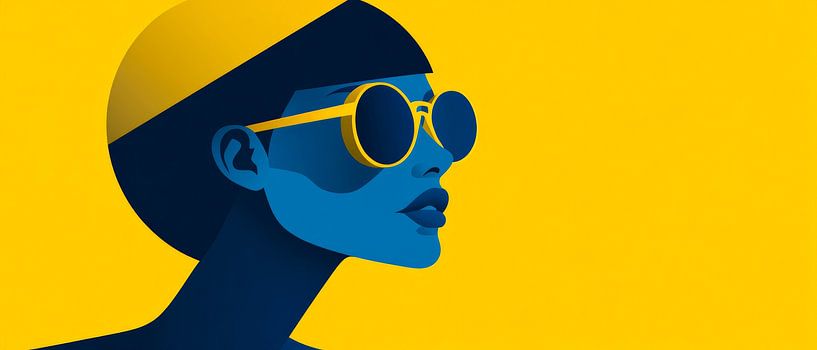 Blaue Eleganz – Sonnenstrahlenblick von Poster Art Shop